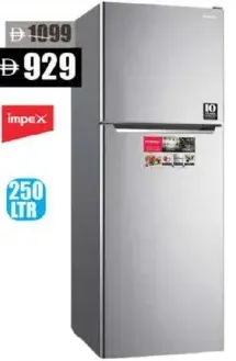 Impex ثلاجة ببابين بدون ثلج