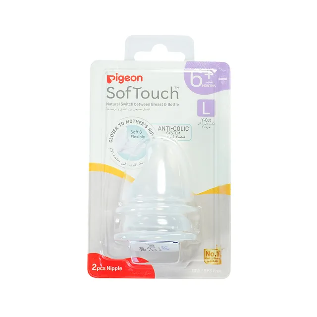 Pigeon Softouch Nipples (L) - 2 Pcs