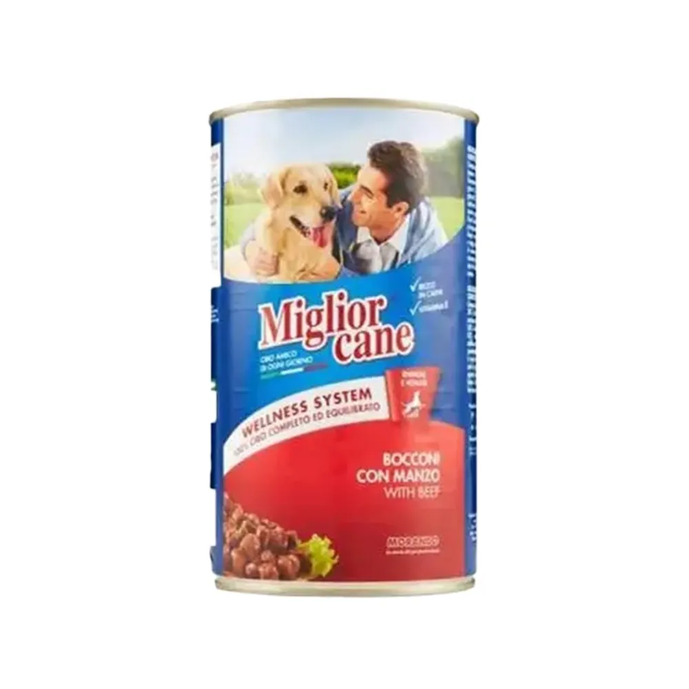 Miglor Miglior Cane قطع باللحم البقري طعام رطب للكلاب