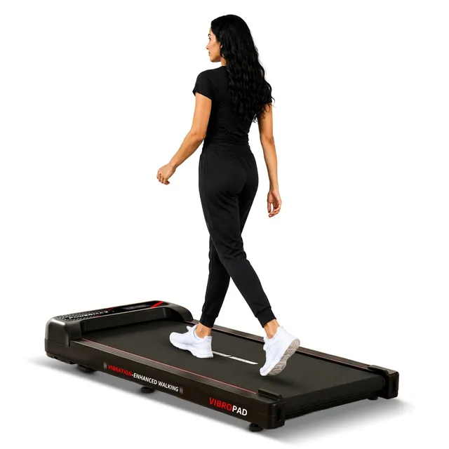 Powermax Fitness VibroPad 3.5 HP BLDC Motorized 4 in 1 Vibration Walking Pad Treadmill for Home Use 8% Manual Incline with Remote Control Top Speed 6kh/h LED Display Running Surface 900x385mm