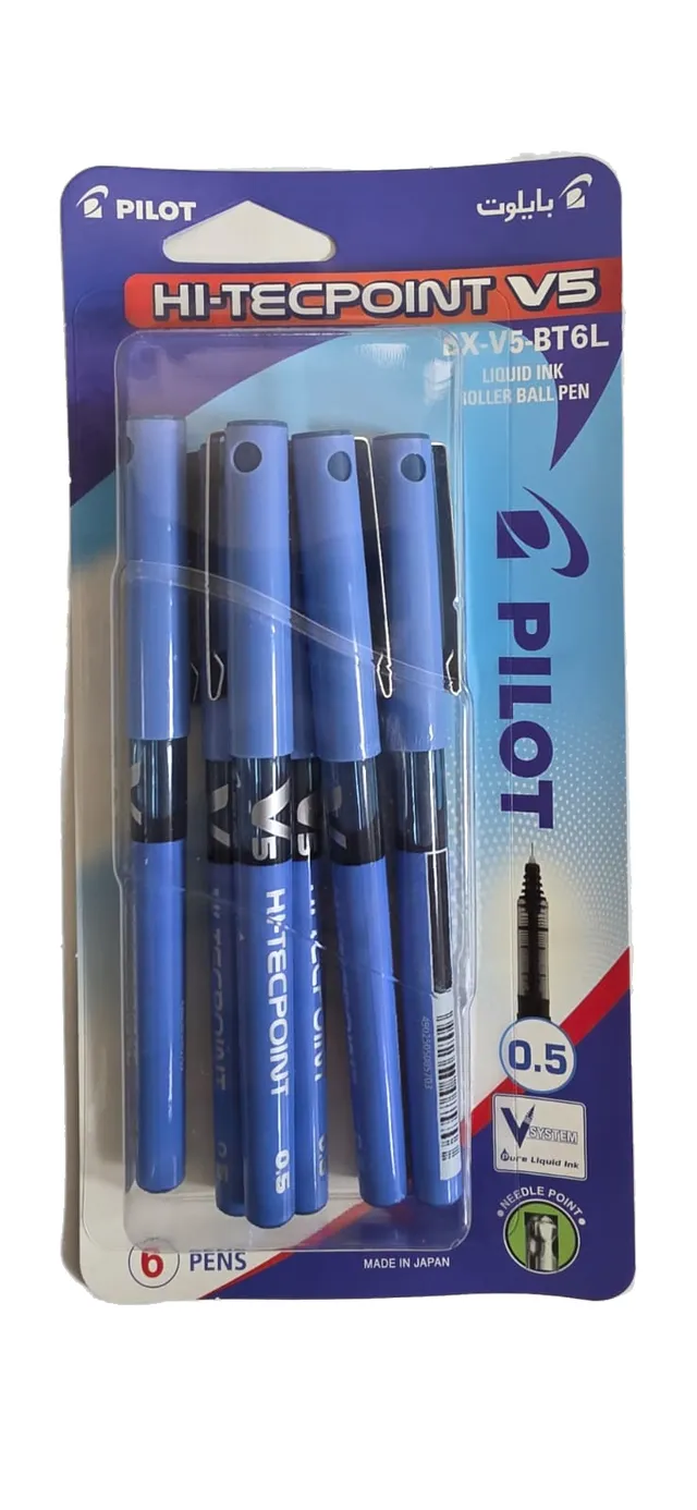 Pilot V5 Hi-Tec Pen 0.5mm - 6 Pens