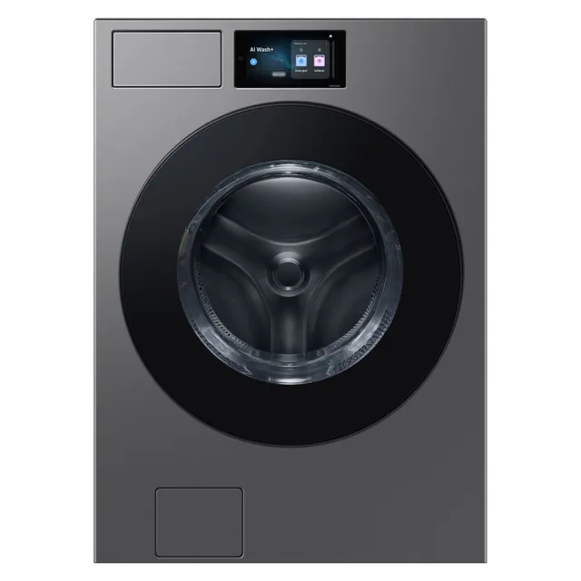 Samsung 18.5/ Front Load Washer Dryer WD90F18BCSGU, 7 inch LCD Display, 1100 rpm, Wi-Fi Embedded, Dark Steel