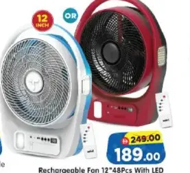 sanford مروحة قابلة للشحن مع LED