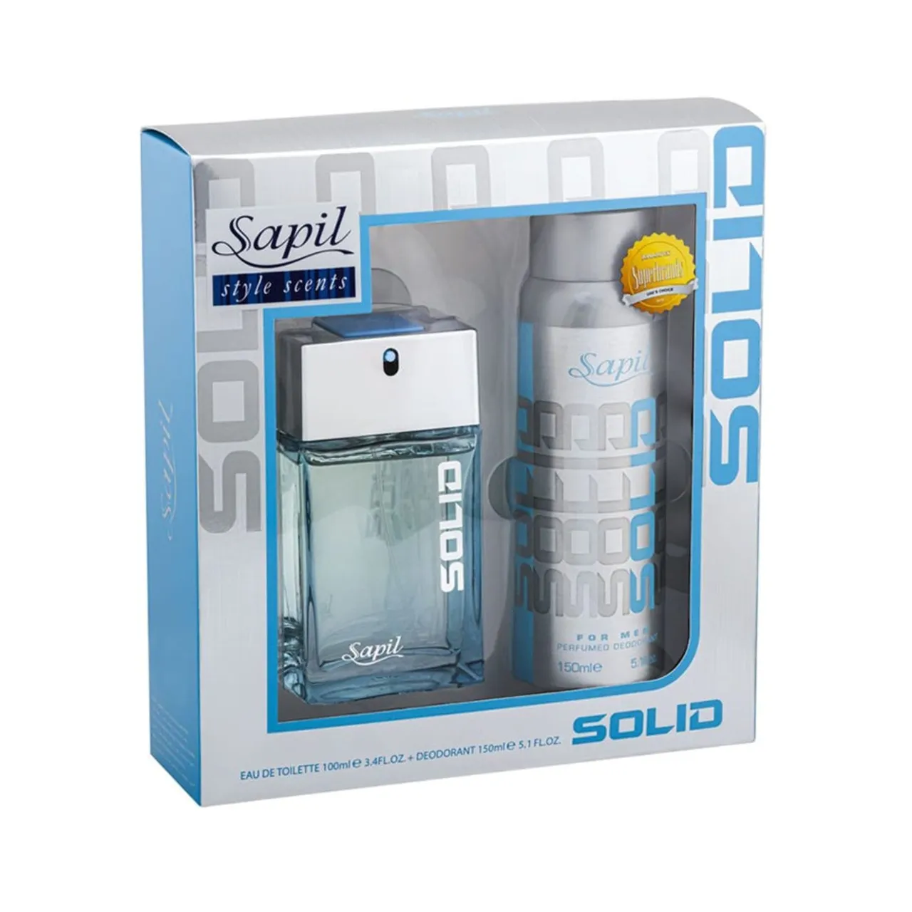 Sapil عطر صلب للرجال + بخاخ مزيل عرق