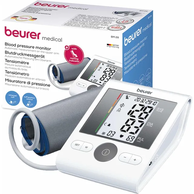 Beurer BM28 Upper Arm Blood Pressure Monitor with Adapter, 65813