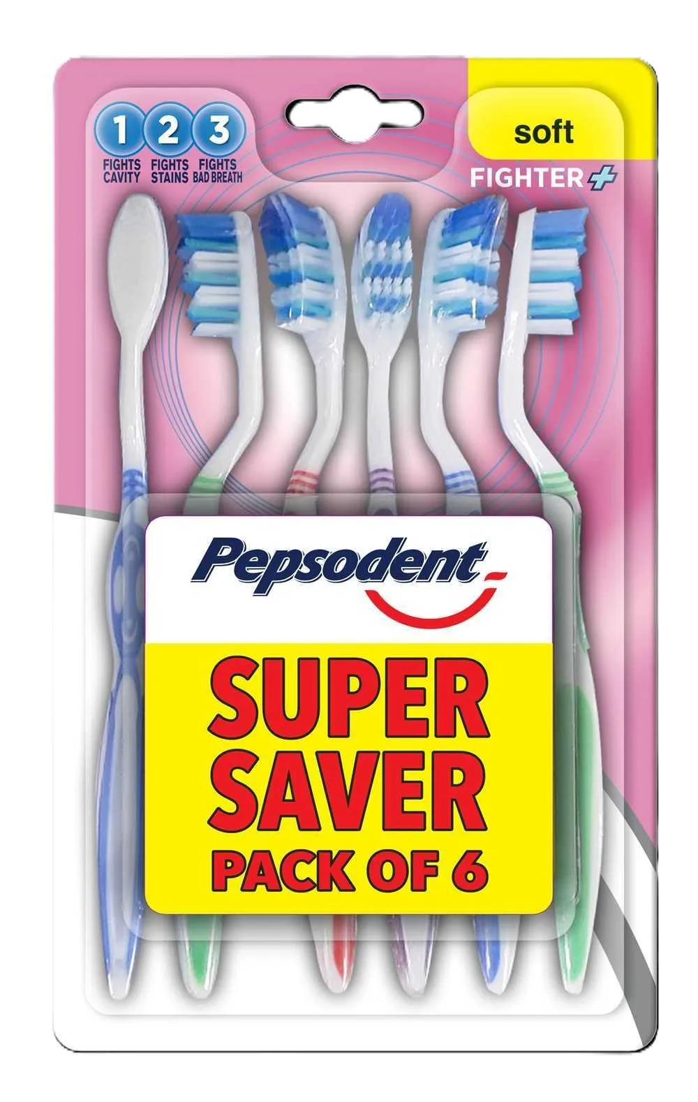 Pepsodent فرشاة أسنان ناعمة - 6Pc