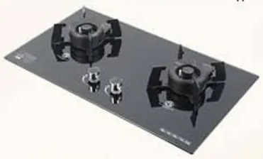 Ikon Glass Gas Hob 2Burner Folding IK-GL7S02F, Two Brass Powerful Burner, Foldable Burner and Pan Support