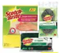 Scotch-Brite Scouring Cloth + Stainless Steel Scrubber + Scrubber Sponge
