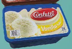Confetti آيس كريم بالفانيليا