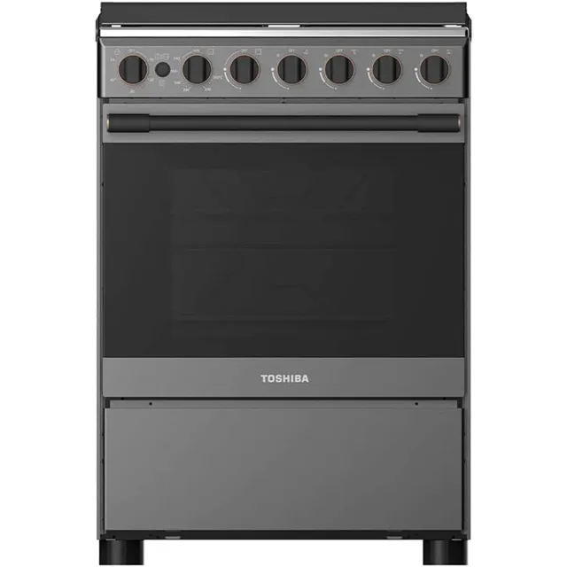 Toshiba 60x60cm 4 Burner Gas Cooking Range Stainless Steel Top And Front + Grey Silver Side TBA-24BMG4G089KS