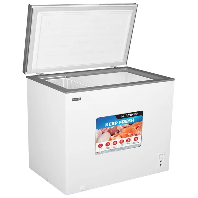 Krome Chest Freezer, Capacity, Single Door, White Finish, R600A Refrigerant, Recessed Handle, KR-CF325R