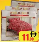 Wedlix Gold Single Bedsheet Wt Pillow Cover