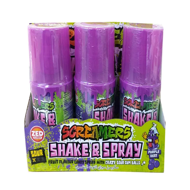Zed Candy Screamers Shake and Spray Purple Razz Candy