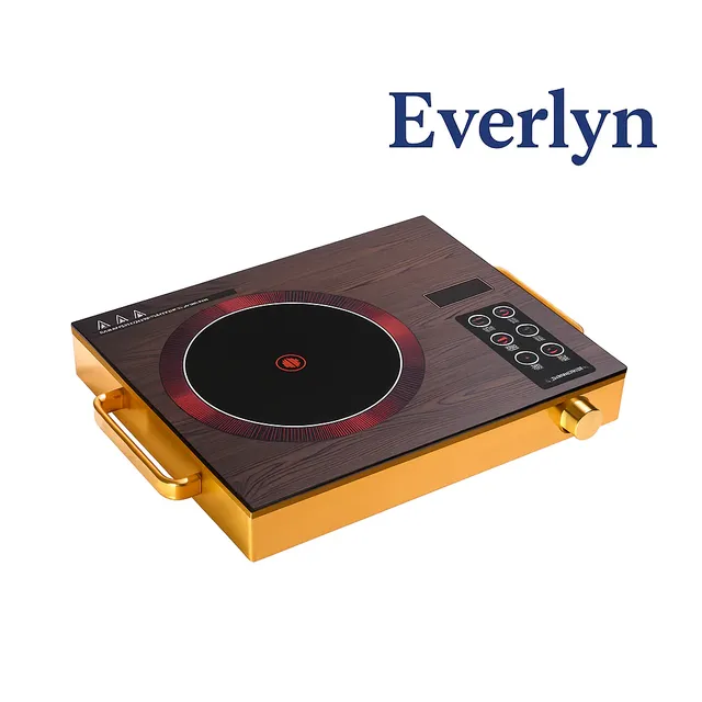 everlyn Electric Ceramic Infrared Cooktop, 2200W Single Burner Hot Plate, Infrared Cooktop with Sensor Touch Control Digital Display with Adjustable Temperature