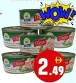Classy تونة لحم خفيف مفتتة في زيت دوار الشمس