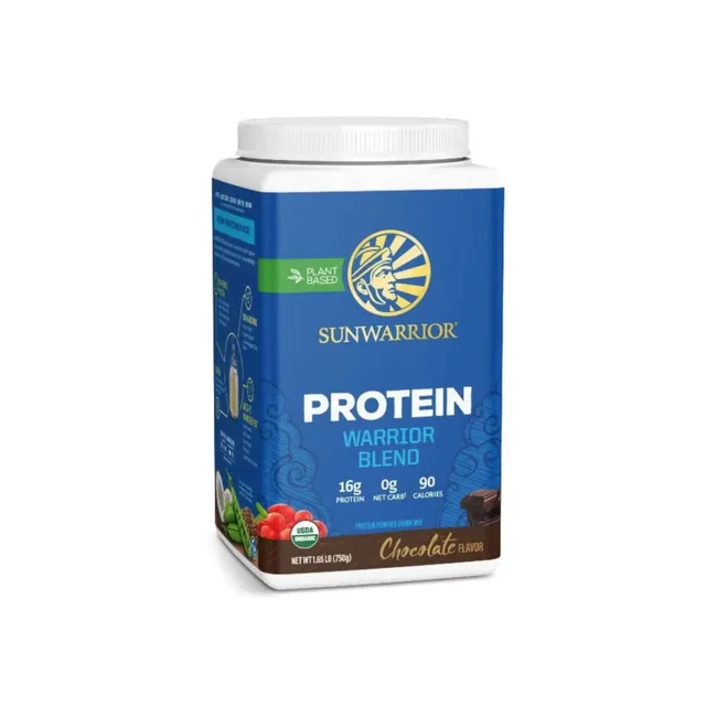 Sunwarrior Warrior Blend - Plant-Based, Keto-Friendly, Organic Protein Powder Chocolate