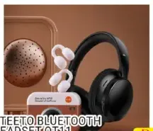 Oteeto Bluetooth Headset & Wireless Clip Earbud Combo OT11 & KFQ1087