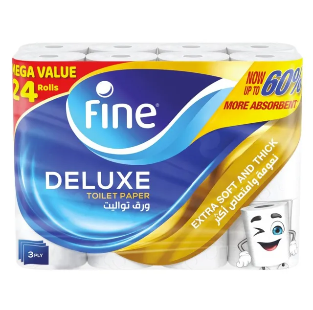 Fine Deluxe Toilet Paper 3 Ply - 24 Rolls