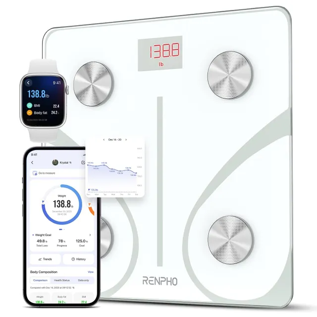 Renpho Elis 1 Smart Body Scale, White, ES-CS20M