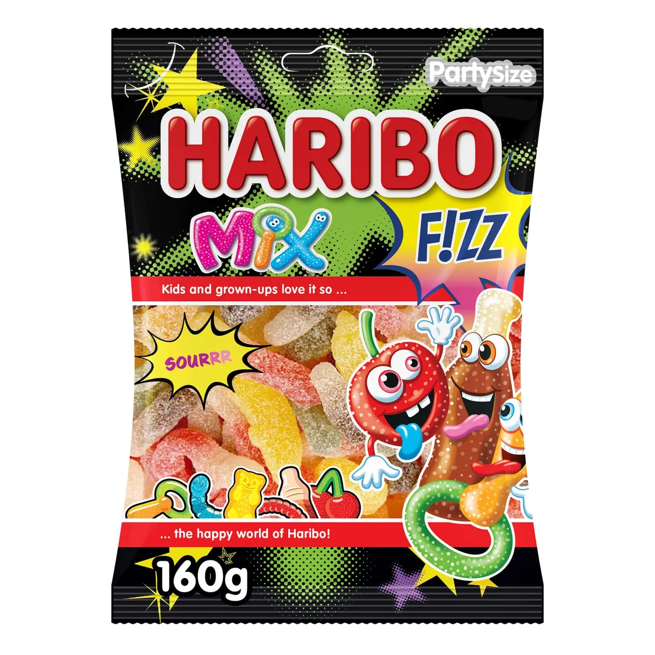 Haribo حلوى جيلاتينية حامضة Fizz Mix