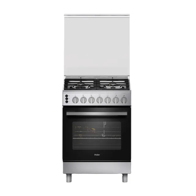 Haier 4 Burner Freestanding Cooking Range, 60 x 60 cm, Silver, HCR6060GC2