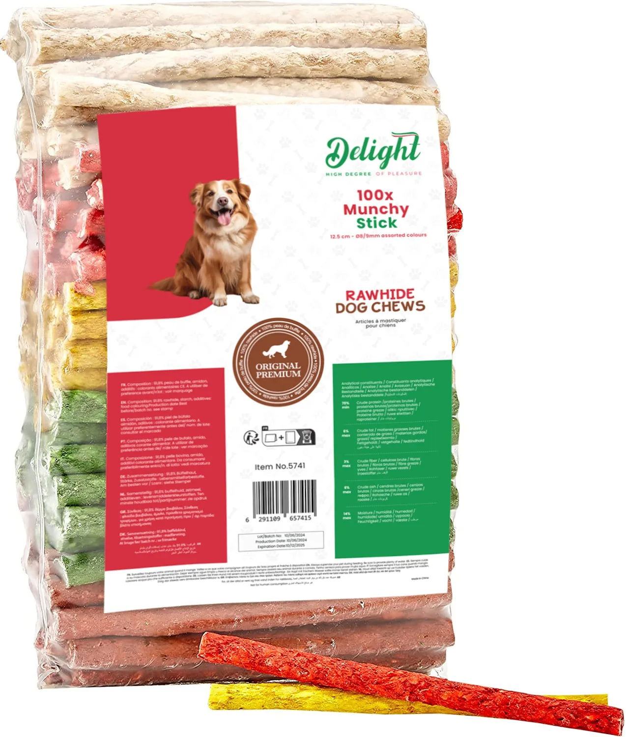 Delight Munchy Stick مضغ للكلاب - 100pcs