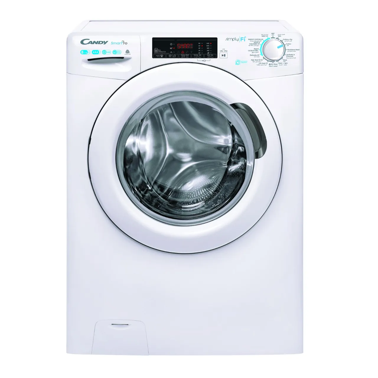 Candy غسالة ومجفف 8/ SmartPro - CSOW4855T/1-19 - سرعة 1400rpm - أبيض - WiFi+BT