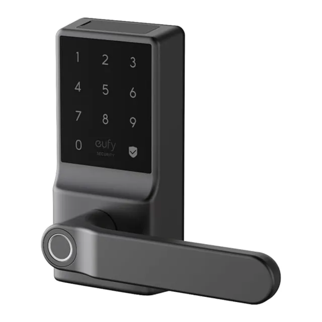 Eufy Smart Lock C33 Fingerprint Keyless Door Lock with Handle, Black