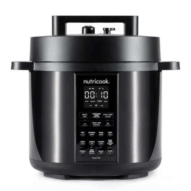 Nutricook Smart Pot 2, 9 in 1 Electric Pressure Cooker, 1000 W, 12 Smart Programs with Smart Lid, Black, NC-SP204K