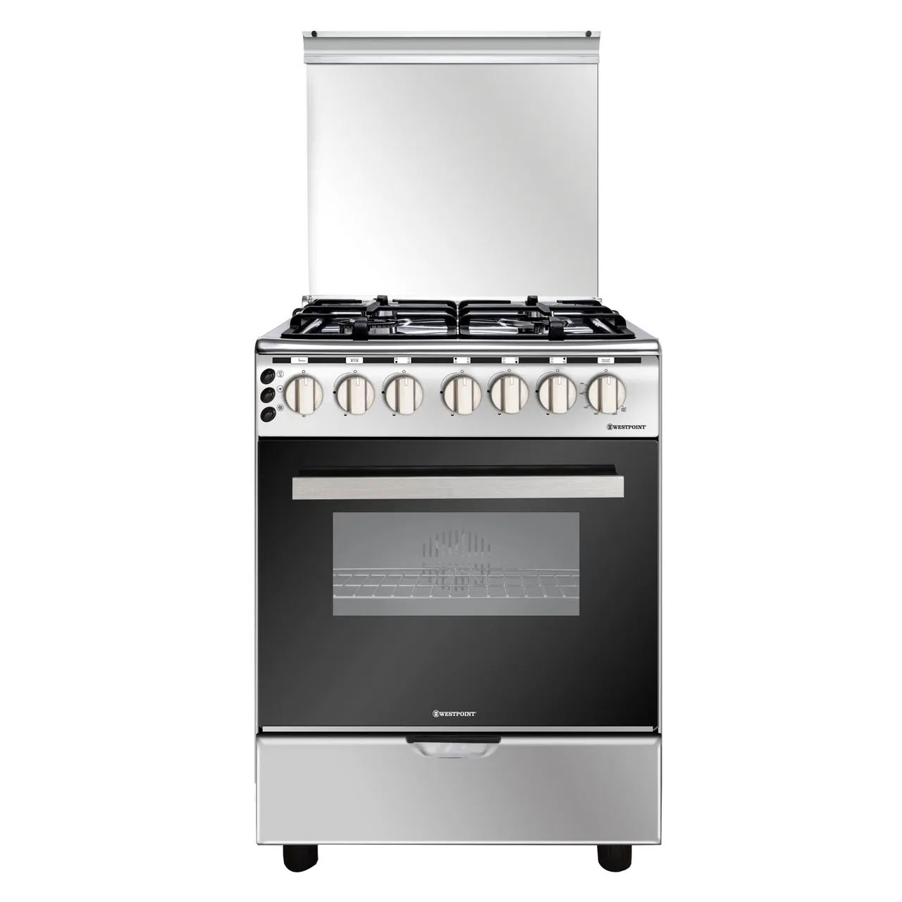 Westpoint طباخ غاز 60cm WCE6640HDFS فضي/أسود