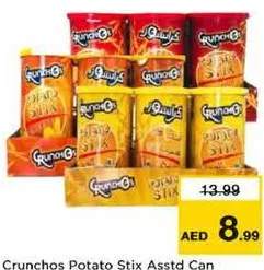 Crunchos Potato Stix Assorted Can