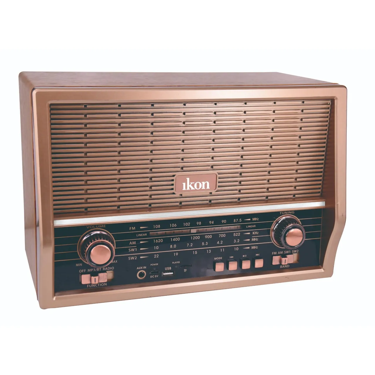 Ikon راديو AM/FM/SW1-2، 4 موجات مشغل MP3 - IK-MR2310