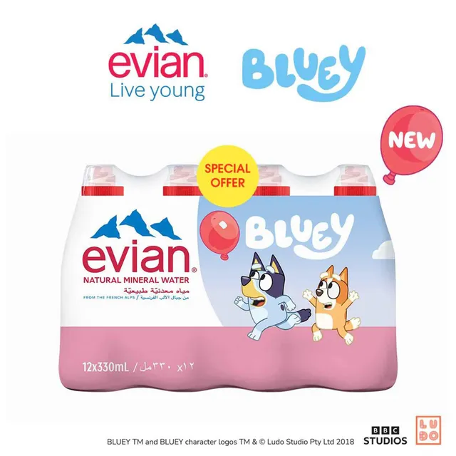 Evian Bluey Natural Mineral Water