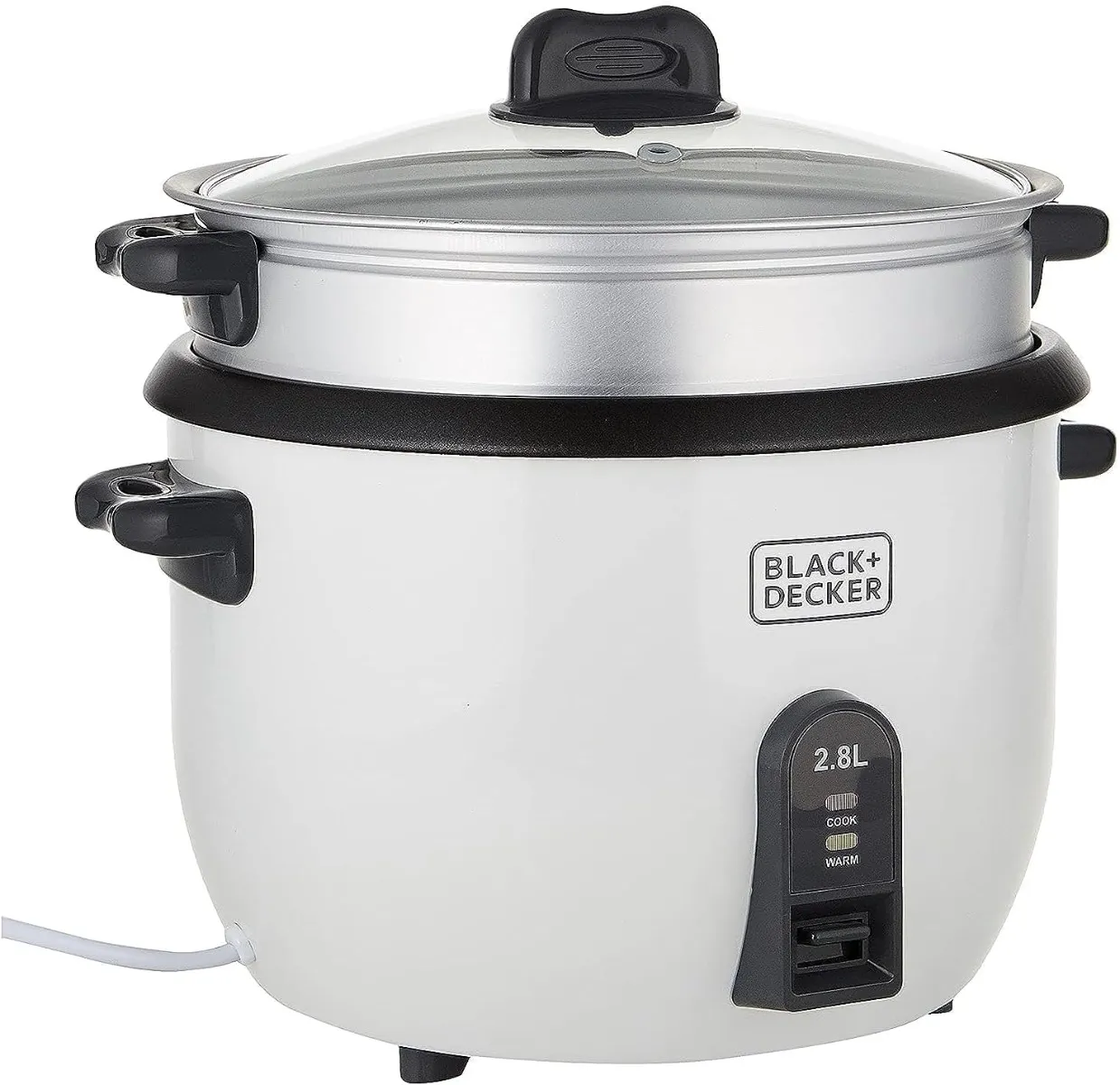 Black+Decker جهاز طهي الأرز 1100W أبيض بسعة 2.8L Rc2850-B5