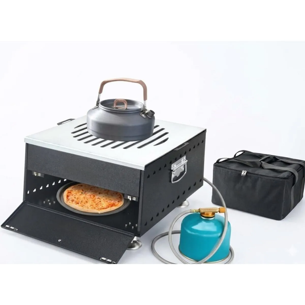 Smartova شواية غاز محمولة وفرن 3 في 1 8000W ستانلس ستيل BBQ مع خرطوم وحقيبة حمل