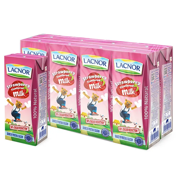Lacnor حليب UHT منكه بالفراولة 180mlx8pcs