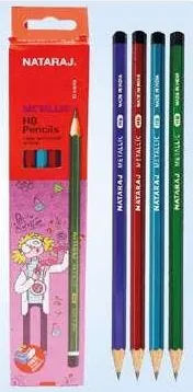 Nataraj Metallic Hb Pencil + Eraser Tip + Sharpner
