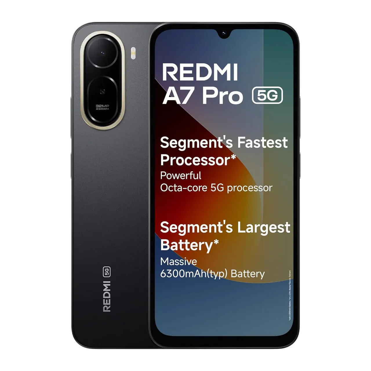 xiaomi Redmi A7 Pro بشريحتي اتصال بسعة 4GB RAM و128GB و5G باللون الأسود - نسخة هندية