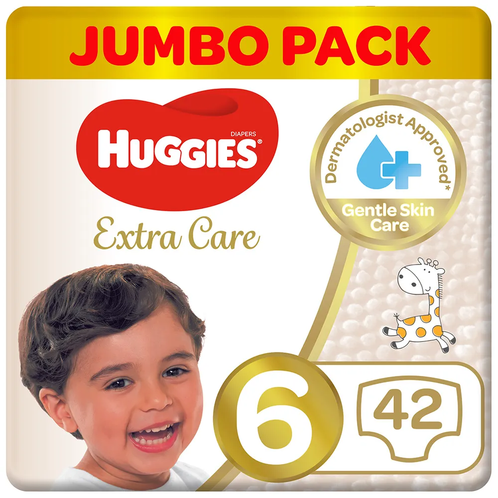 Huggies عناية إضافية مقاس 6 عبوة جامبو (15+ Kg) - 42 Pcs