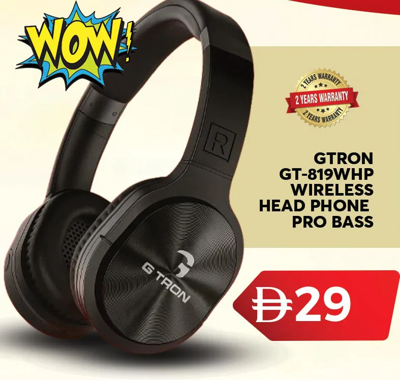 Gtron سماعة رأس لاسلكية