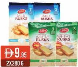 Tiffany Rusks Whole Wheat/Milk