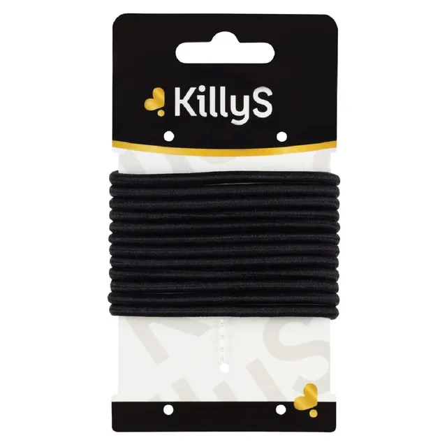 Killys Hair Elastics, Black, 12 Pcs