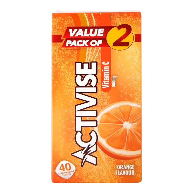 Activise Orange Flavour Vitamin C, 40 Tablets