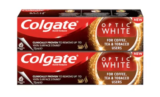 Colgate معجون أسنان Optic White لشاربي القهوة والشاي والتبغ