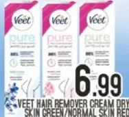 Veet Hair Remover Cream Dry Skin Green / Normal Skin Red / Sensitive Blue