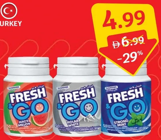 Fresh & Go علكة مشكلة