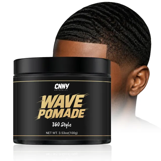 Cnny Naturally Wave Pomade for Black Men - Strong Hold 360 Waves Pomade for Hair Training, Non-Greasy Wave BuilderShiner for 360 Waves, Texturizing Cream for Coarse and Curly Hair - 3.53 oz