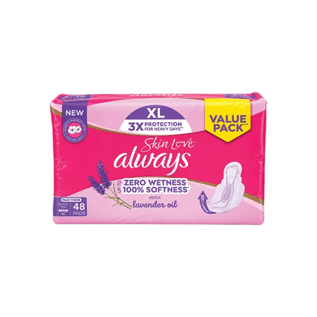 Always Skin Love Maxi Thick XL Sanitary Pads with Lavender Oil 48 pcs