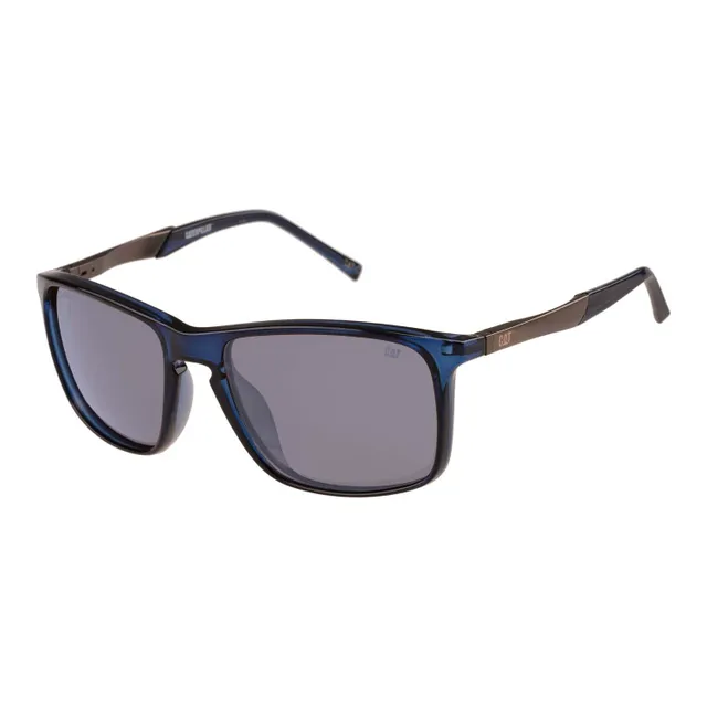 Caterpillar Caterpiller Unisex Polarised Rectangle Sunglasses, Navy, CPS-8519-106P