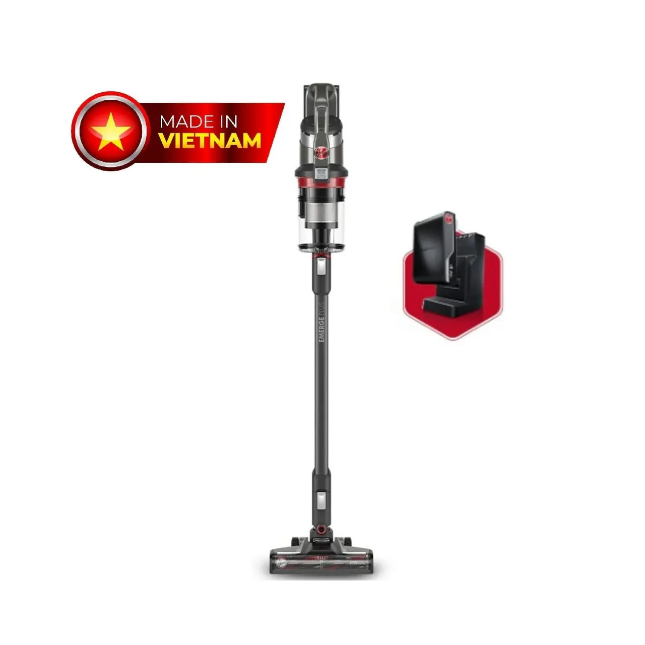 Hoover مكنسة لاسلكية ONEPWR Emerge، أحمر/رمادي، CLSV-VPME